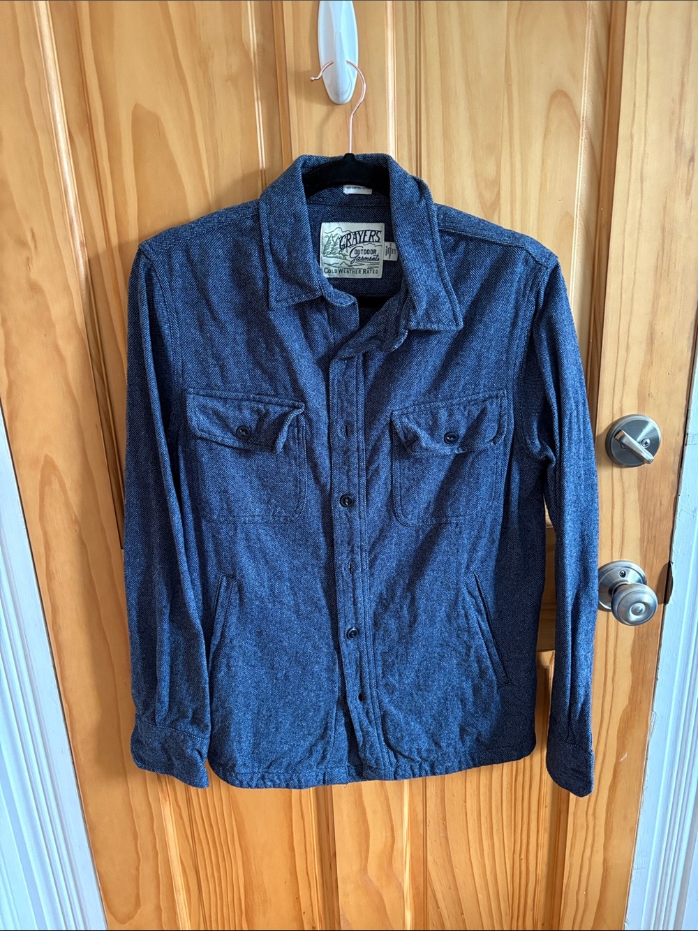 Grayers Navy Blue Casual Button-Down Shirt Jacket